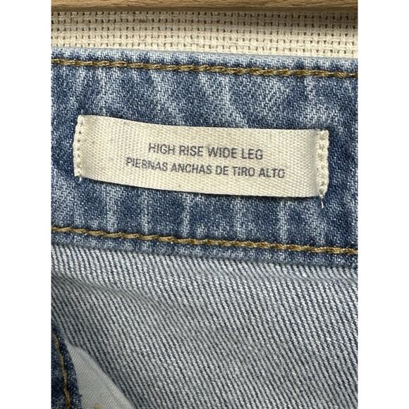 Women's High-Rise Wide Leg Jeans Universal Thread Light Wash 14R Raw Hem Grunge - Picture 12 of 16